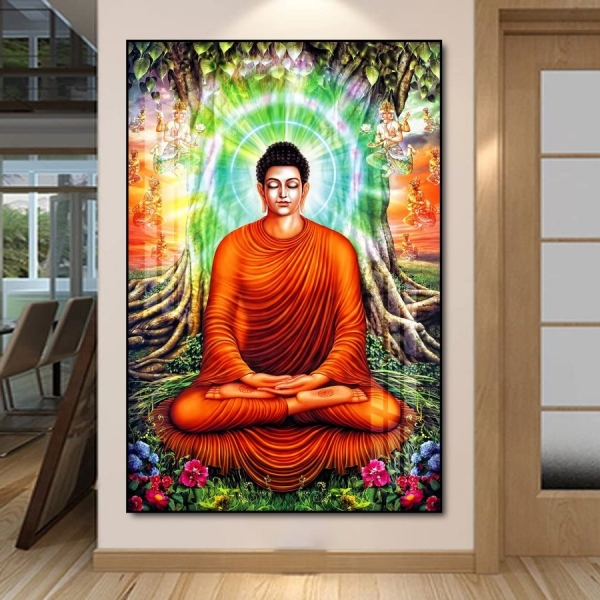 Tranh Đức Phật Thích Ca Nhập Niết Bàn Dưới Gốc Bồ Đề